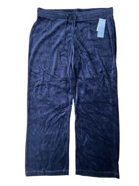 New York Laundry Pants Womens PXL Petite Blue Velvet Sweatpants Drawstring